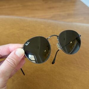 Ray-Ban Round Metal Sunglasses - Dark Gunmetal Frame, Dark Lenses, RB3447